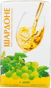 Вино Шардоне полусладкое, Винзавод Юровский, 1 л
