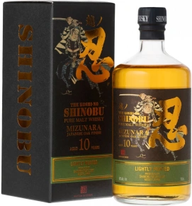 Виски Lightly Peated Pure Malt Mizunara Japanese Oak Finish, Shinobu, 10 лет, 0.7 л (п/у)