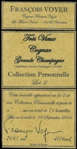 Коньяк Lot №2 Collection Personnelle, Francois Voyer, 80 лет, 0.7 л