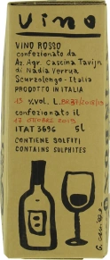 Вино Vino Rosso, Cascina Tavijn, 2017, 5 л